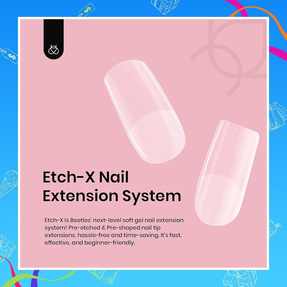 Beetles Gel Nail Tips Etch-X durable tips resist bending while maintaining shape