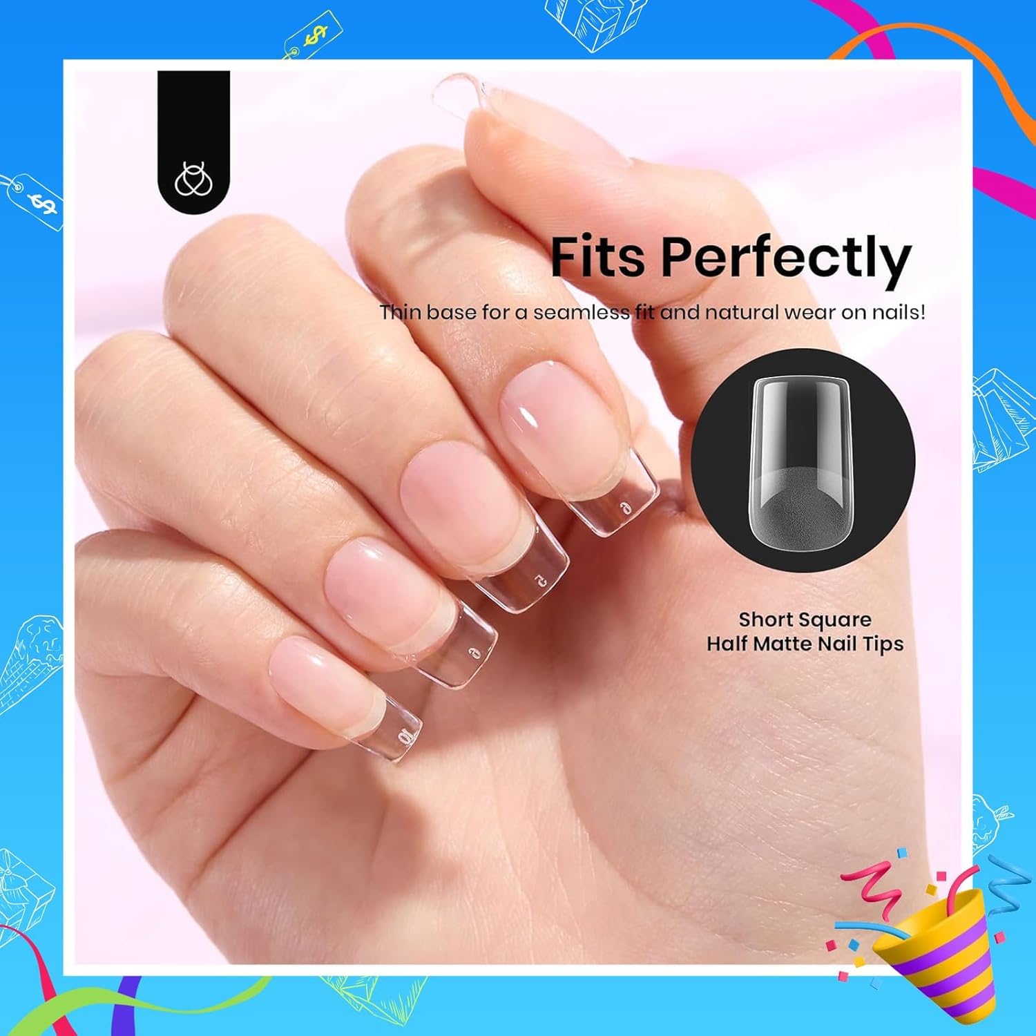 Beetles Gel Nail Tips Etch-X quick-use tips ideal for gel polish liner gel and dip powder