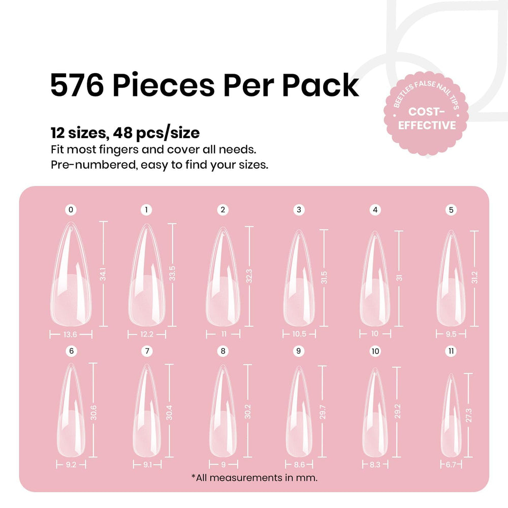 Beetles Gel Nail Tips Etch-X half matte edge for natural look