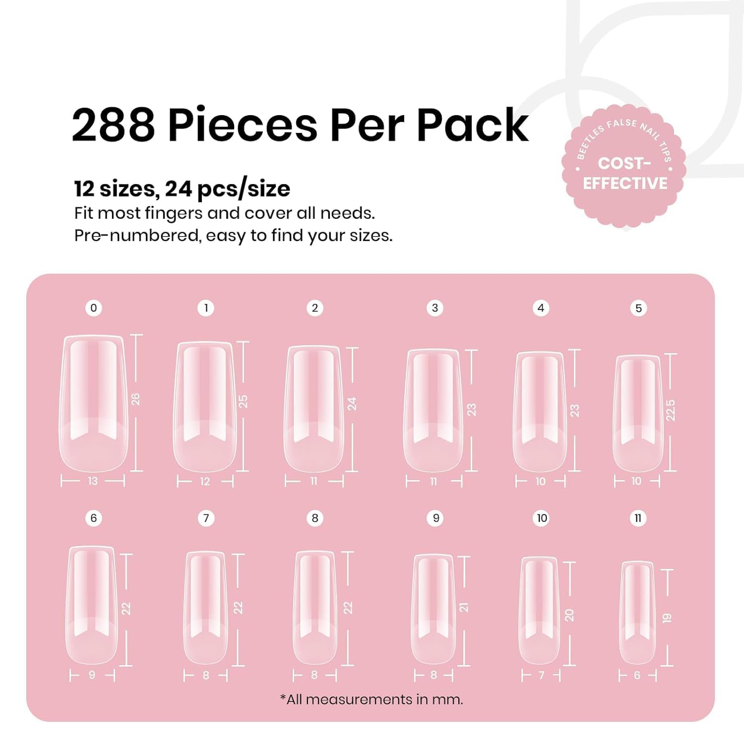 Beetles Gel Nail Tips Etch-X Half-Matte Texture inside for stronger grip.