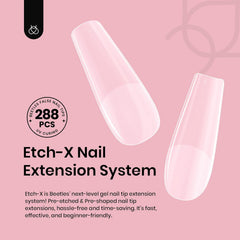 Beetles Gel Nail Tips Etch-X Square Medium 12 sizes helps precise fit and quick starts.