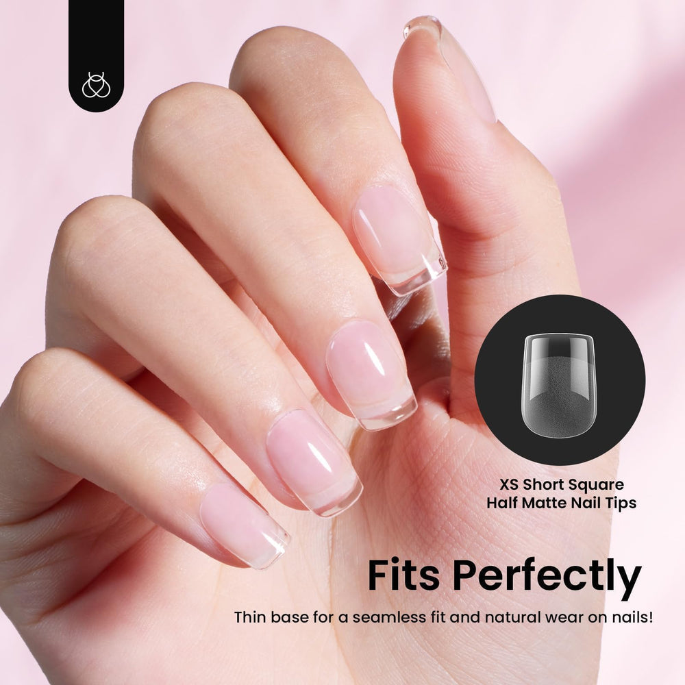 Beetles Gel Nail Tips full-cover tips applied on natural nail