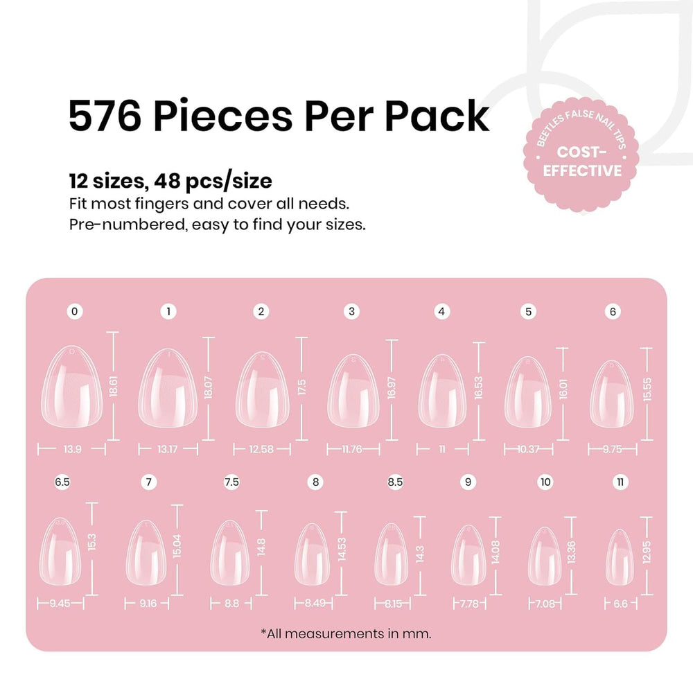 Beetles Gel Nail Tips half matte edge for natural look