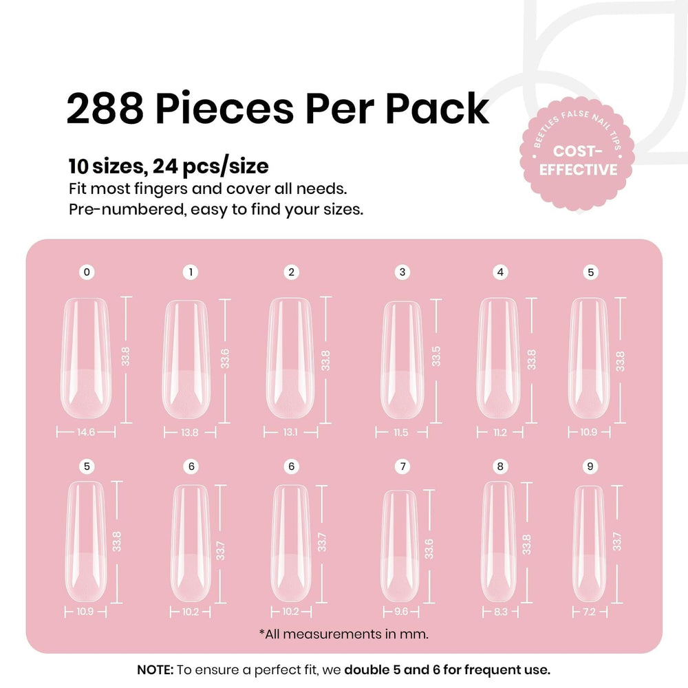 Beetles Gel Nail Tips half-matte inside surface for secure glue adhesion
