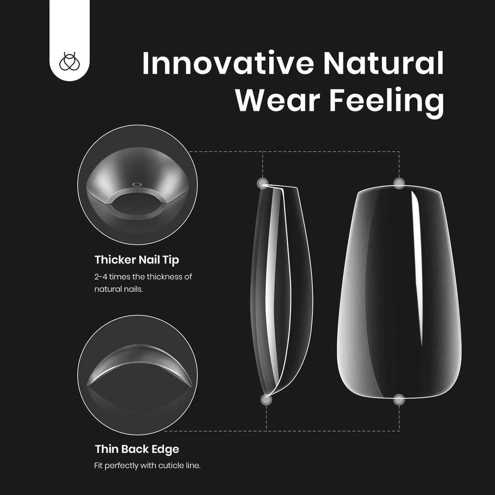 Beetles Gel Nail Tips polished-edge tips create natural-looking, comfortable nails.