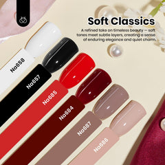 Beetles Gel Polish six shades on swatches ideal for holidays and events