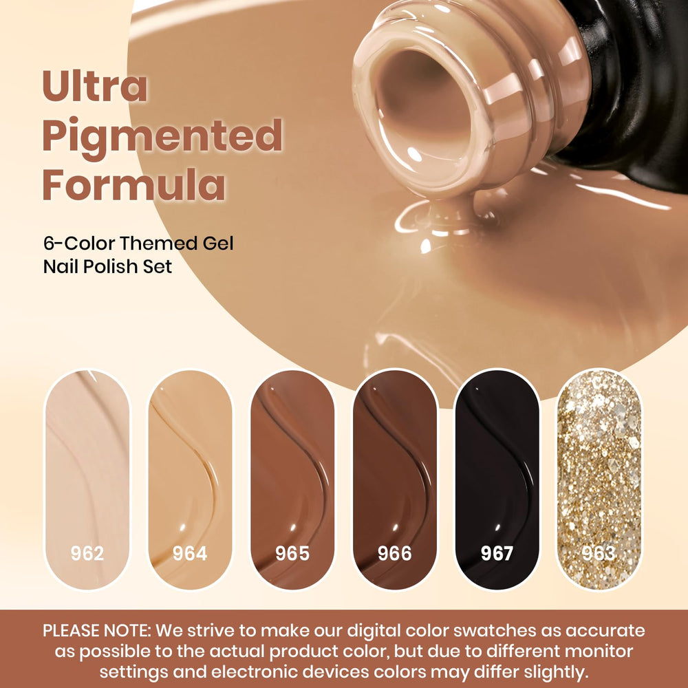 Beetles Gel Polish 962 chocolate brown swatch emphasizes natural looking durable nails