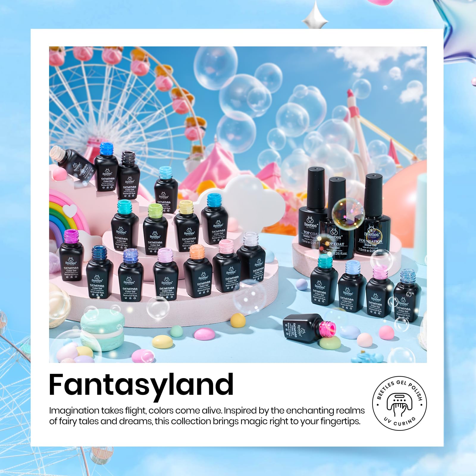Beetles Gel Nail Polish in blue pink purple for bold looks