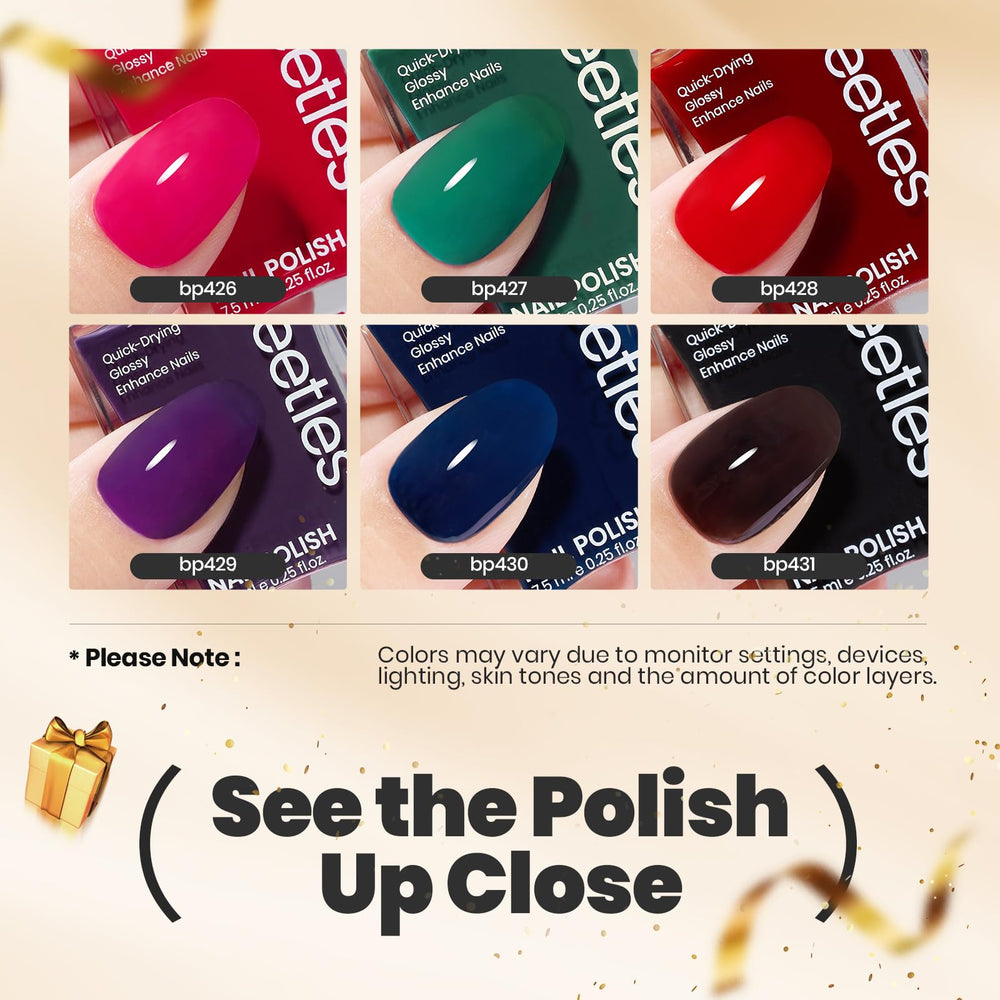 Beetles Gel Polish blue swatch offers cool, vibrant contrast.