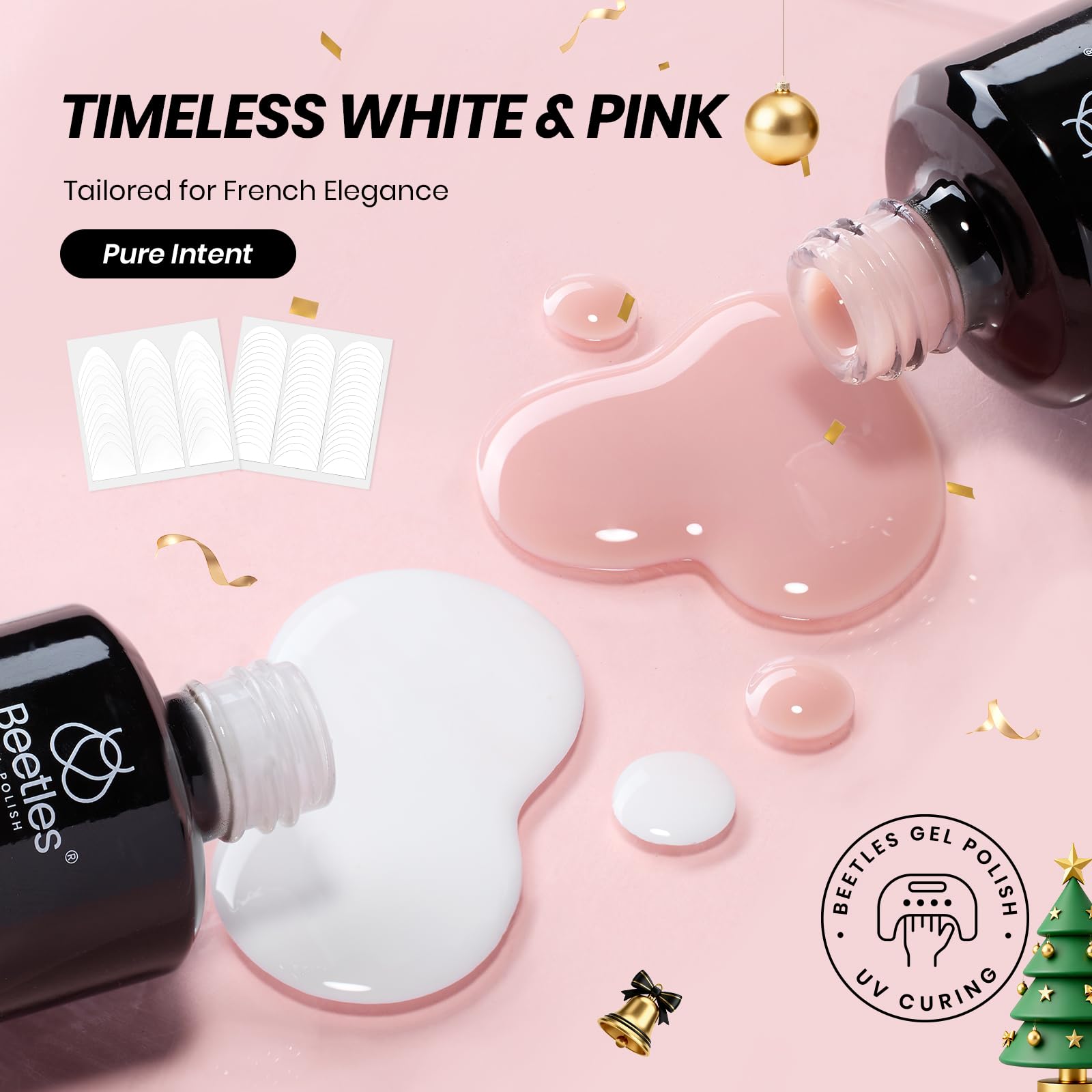Beetles Gel Polish bottle and showcase for long-lasting glossy manicure inspiration.