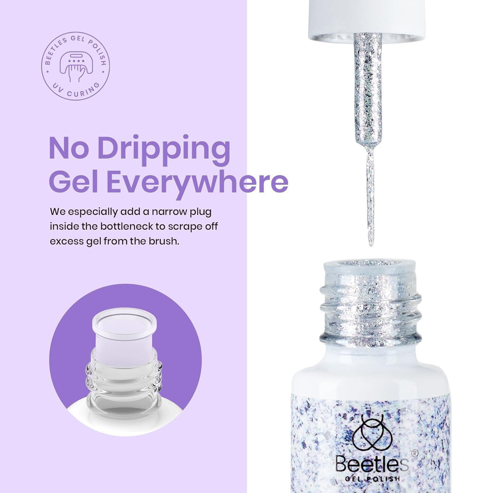 Beetles Gel Polish bottle mouth design helps reduce drips during application.