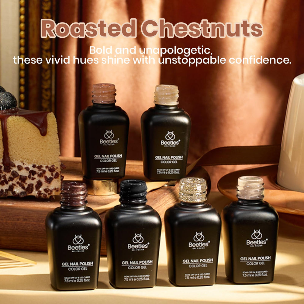 Beetles Gel Polish browns swatch board highlights versatile fall manicure options
