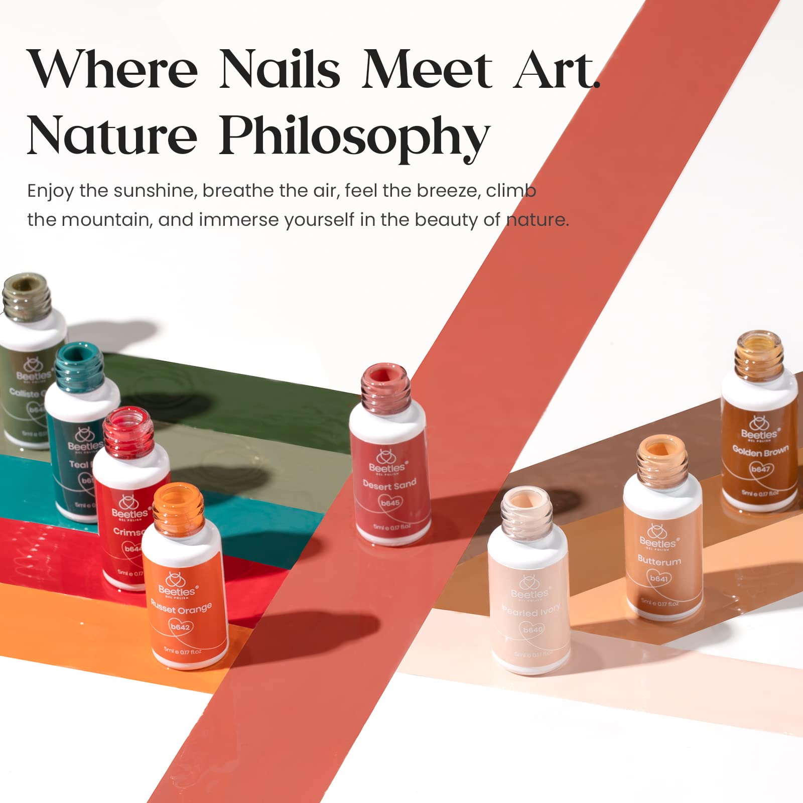 Beetles Gel Polish built-in brush highlights precision line artistry and faster detailing.