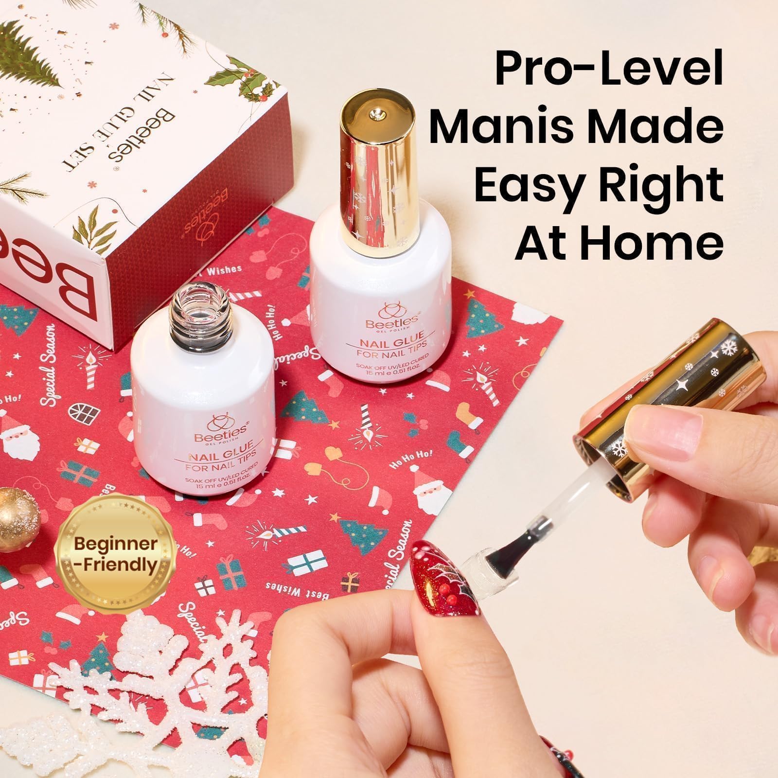 Beetles Gel Polish Christmas gift set packaging looks festive and ready to gift.