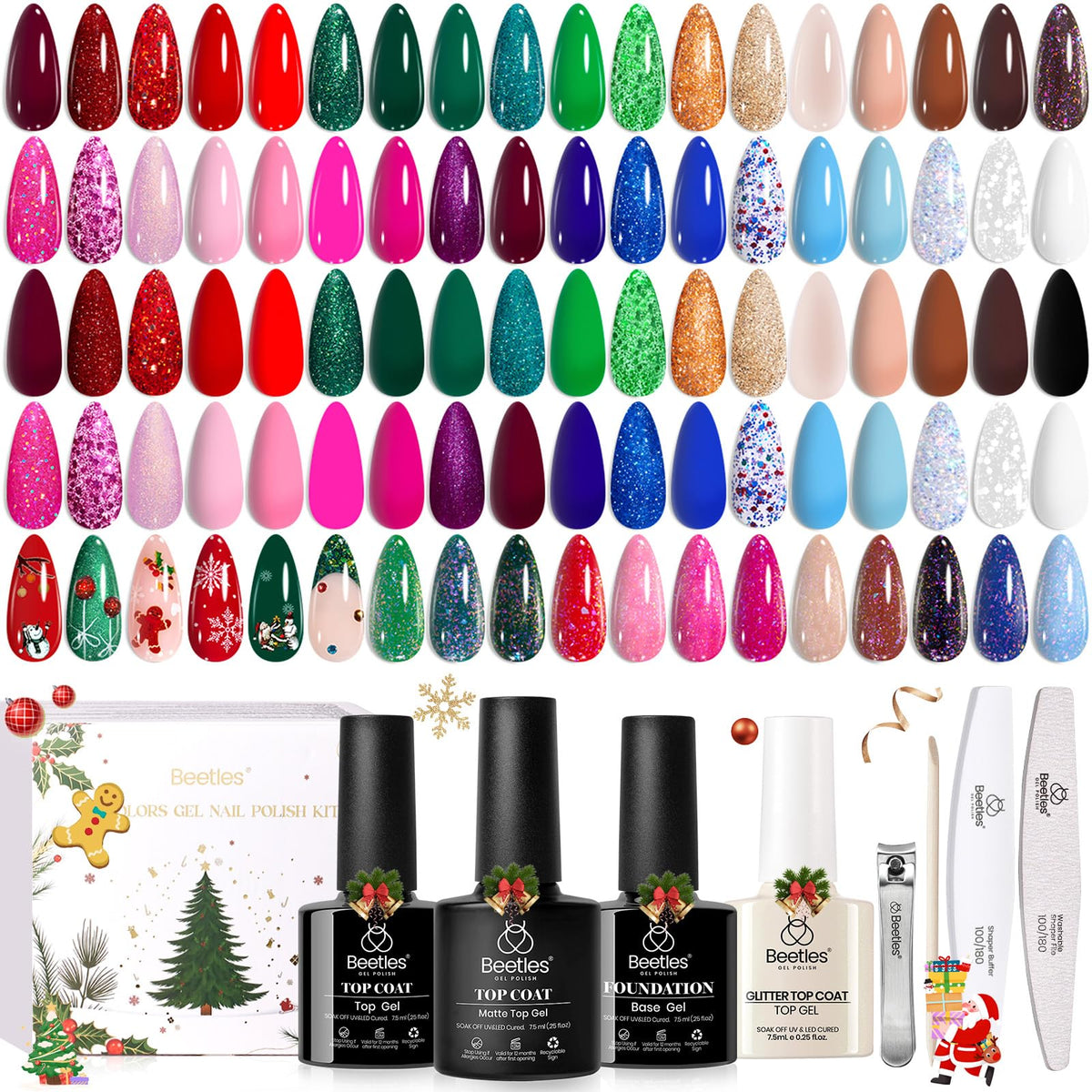 Beetles Gel Polish Christmas set packaging ideal gift-ready holiday manicure kit