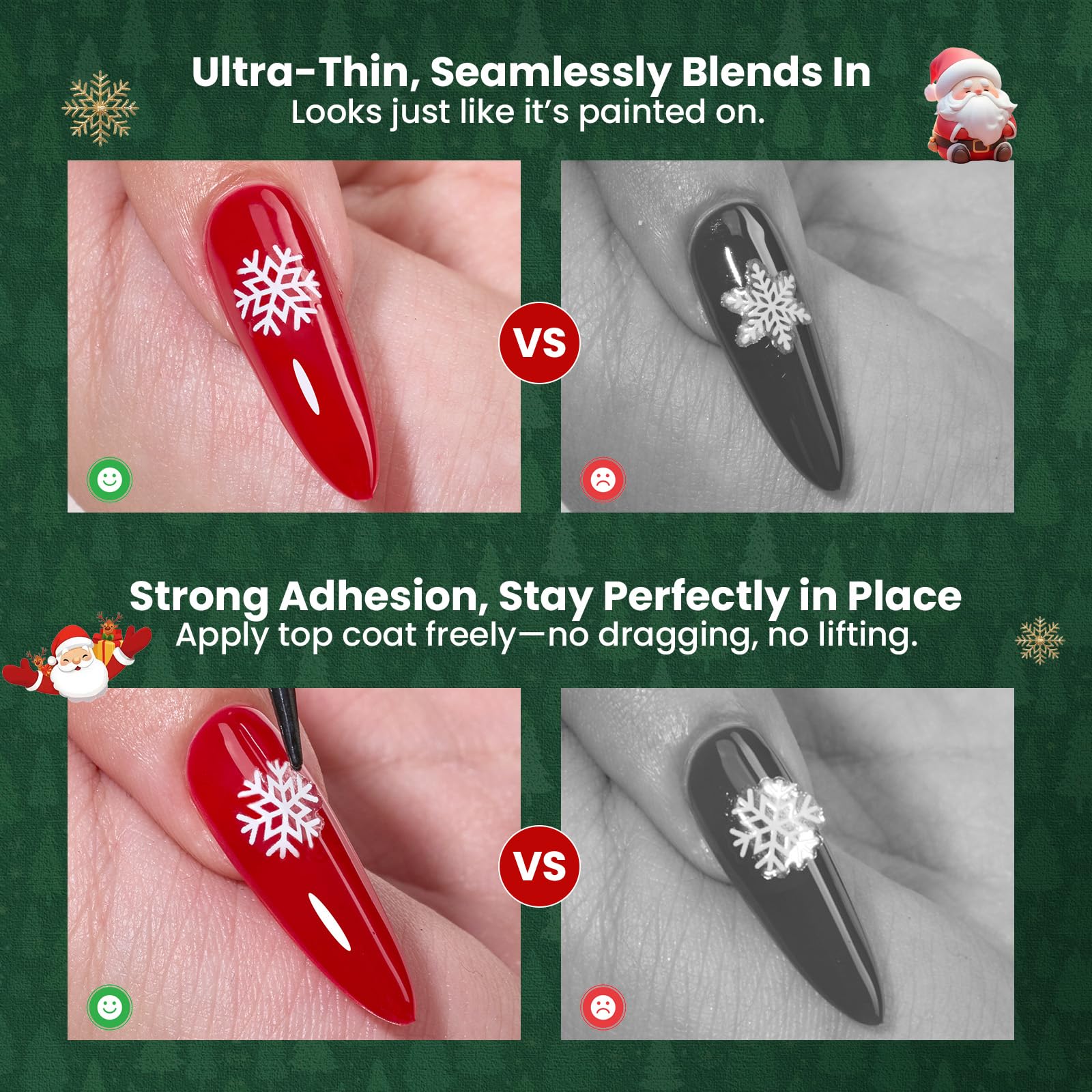 Beetles Gel Polish Christmas stickers elk designs for rustic holiday nails.