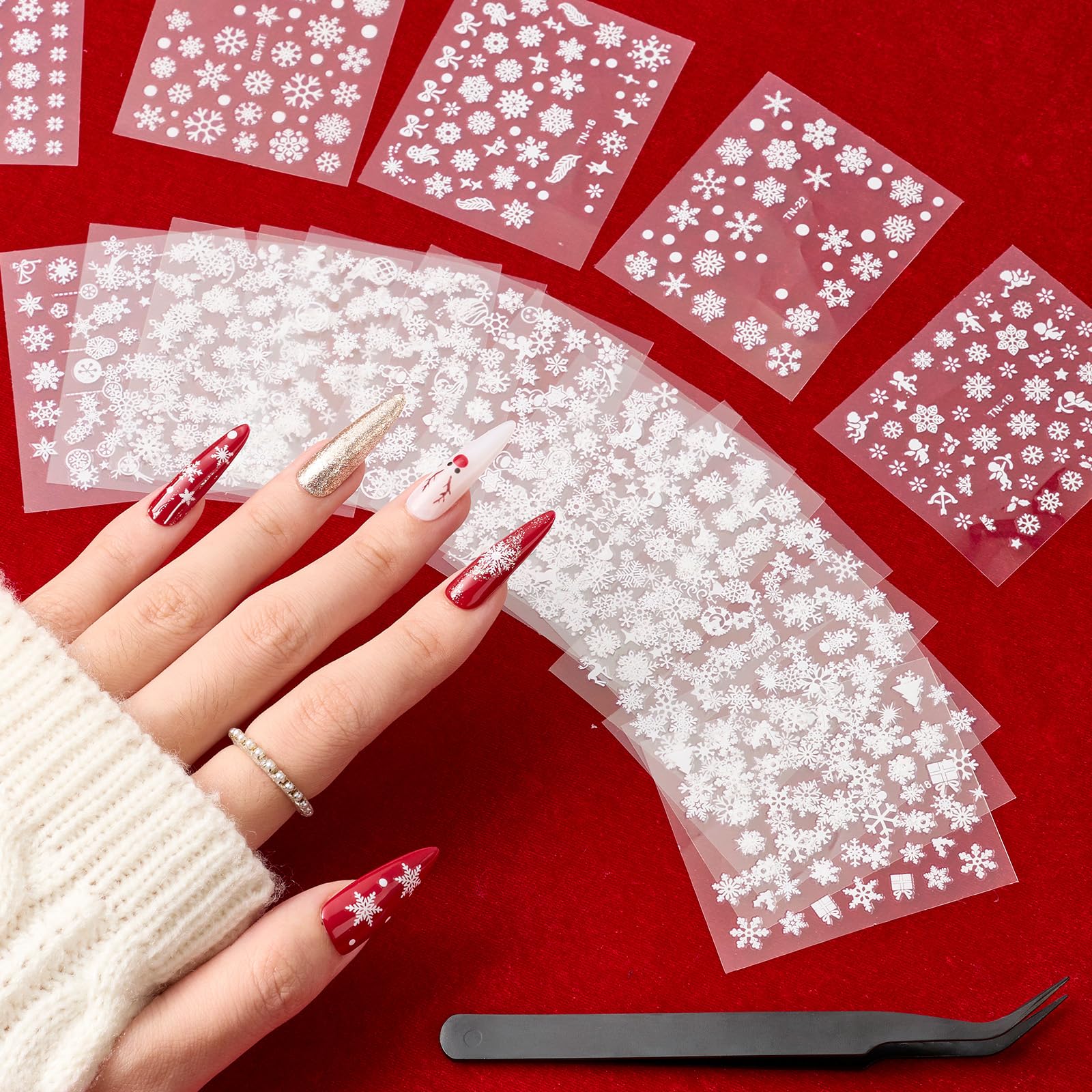 Beetles Gel Polish Christmas stickers snowflakes for fast festive nail accents.