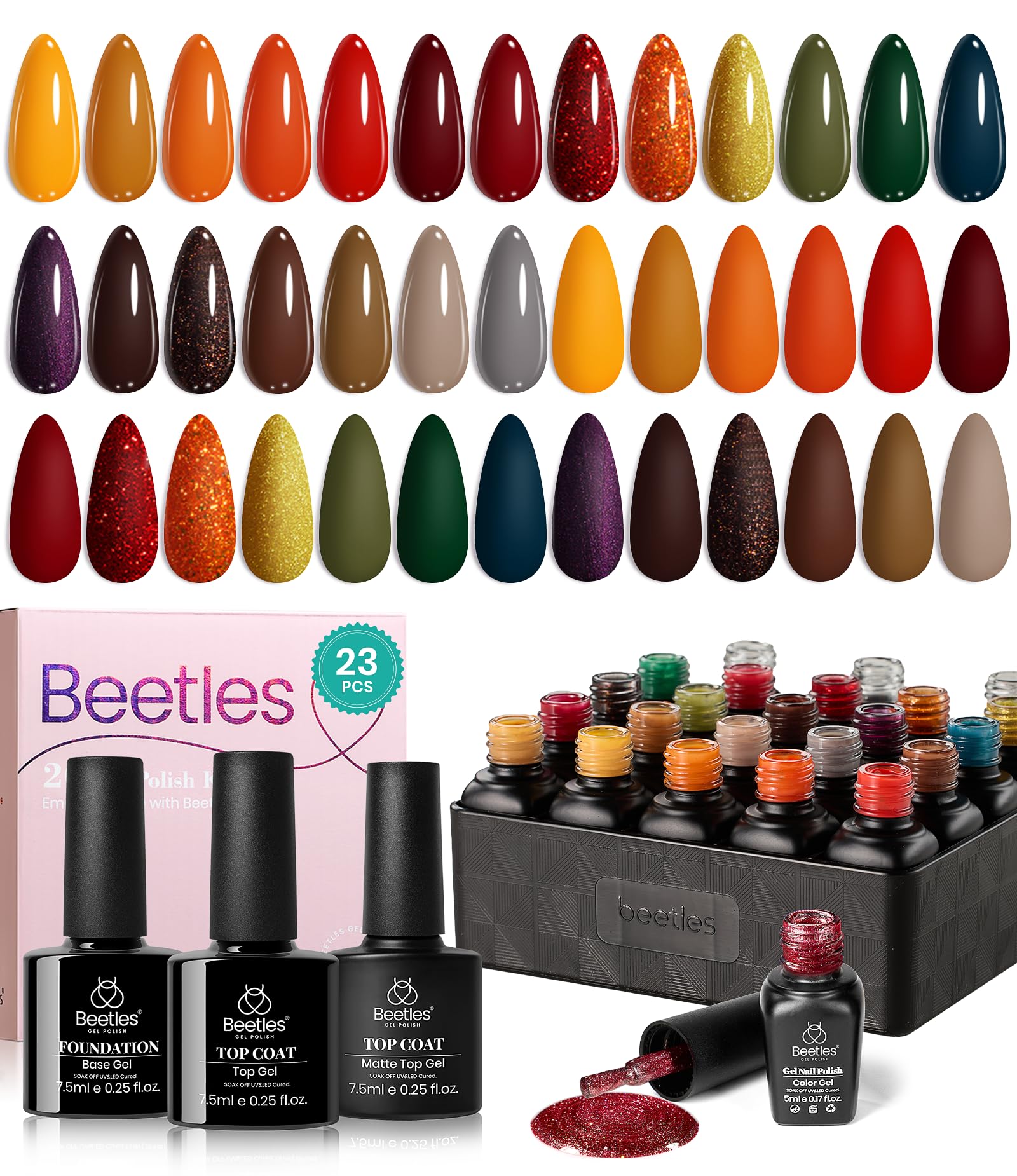 Beetles Gel Polish Cozy Campfire gift-box showcases ready-to-gift set