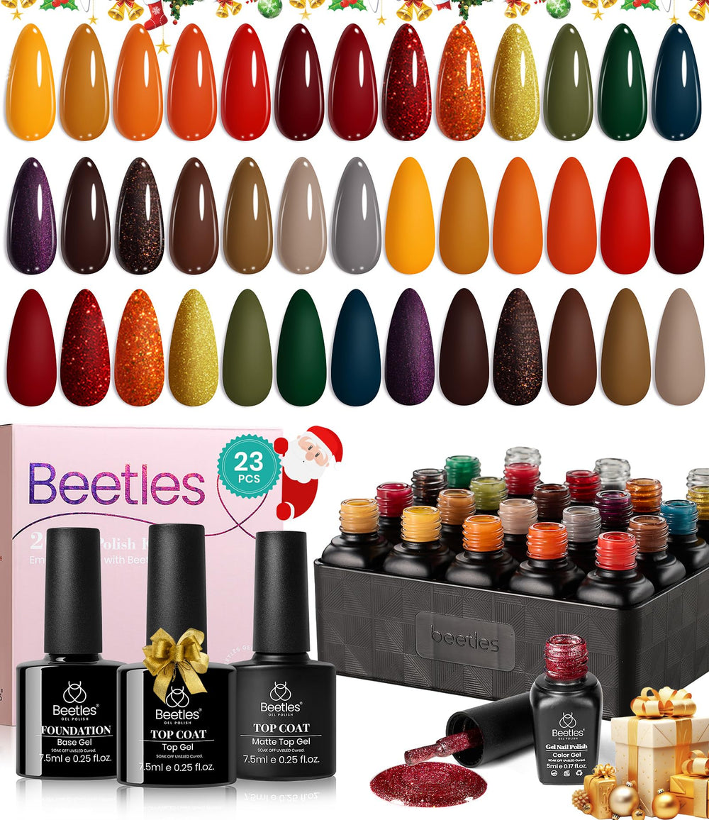 Beetles Gel Polish Cozy Campfire kit-contents image highlights 20 shades