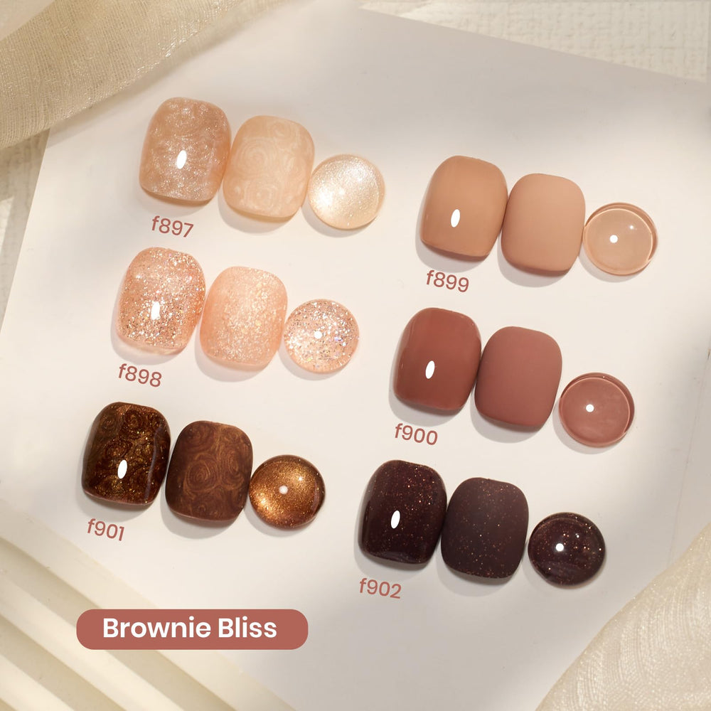 Beetles Gel Polish f897 brownie shade close-up for chic at-home nails.