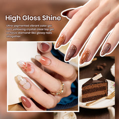 Beetles Gel Polish f898 brownie shade close-up for warm festive nails.