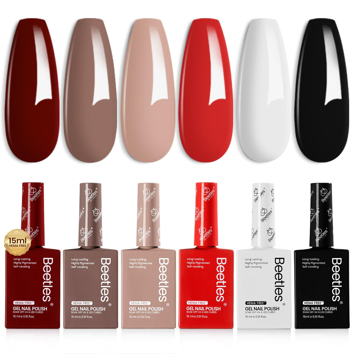 Beetles Gel Polish fall-winter set swatches show glossy holiday-ready color