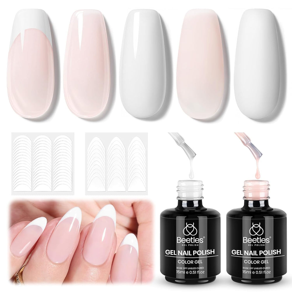 Beetles Gel Polish French Nude swatch for an easy at-home nude French look.