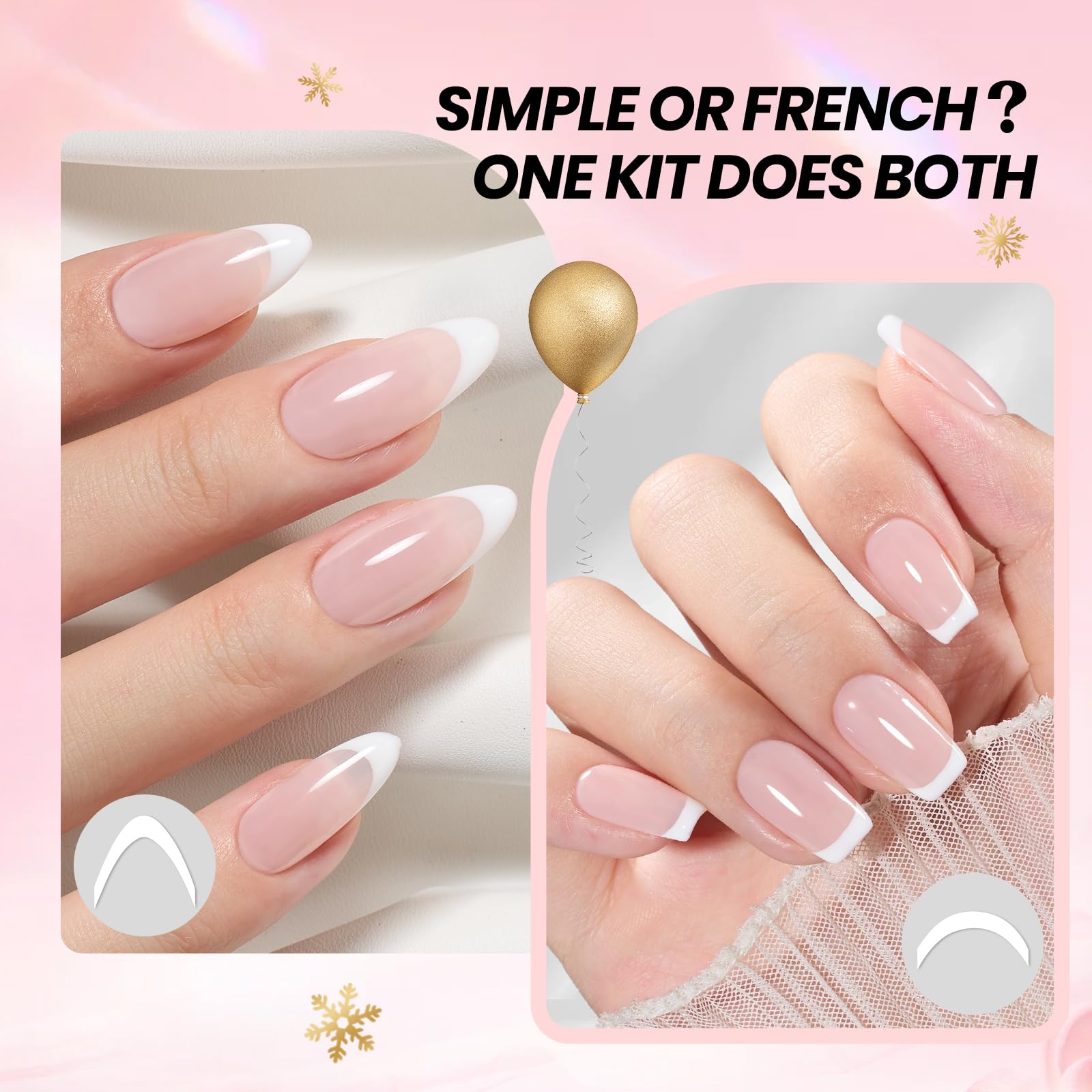 Beetles Gel Polish French White swatch for crisp, clean tips at home.