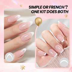 Beetles Gel Polish French White swatch for crisp, clean tips at home.