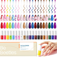 Beetles Gel Polish French-tip liner in-use for precise nail art at home.