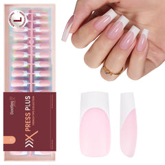 Beetles Gel Polish French tip press-on nails long square offer salon-quality at home