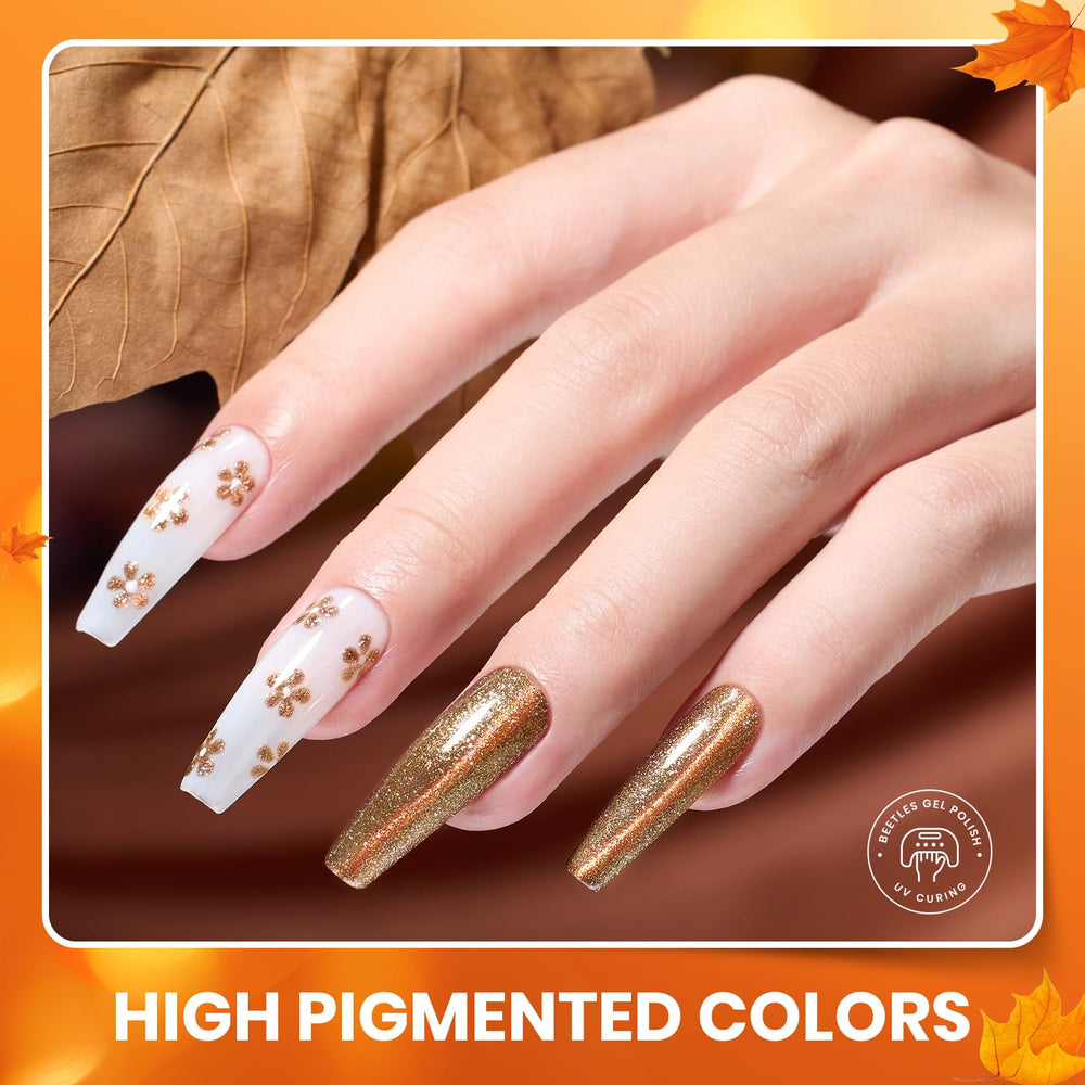 Beetles glitter finish close-up highlighting festive sparkle for holiday manicures.