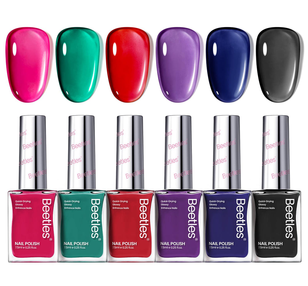 Beetles Gel Polish gloss finish swatch highlights long-lasting shine.