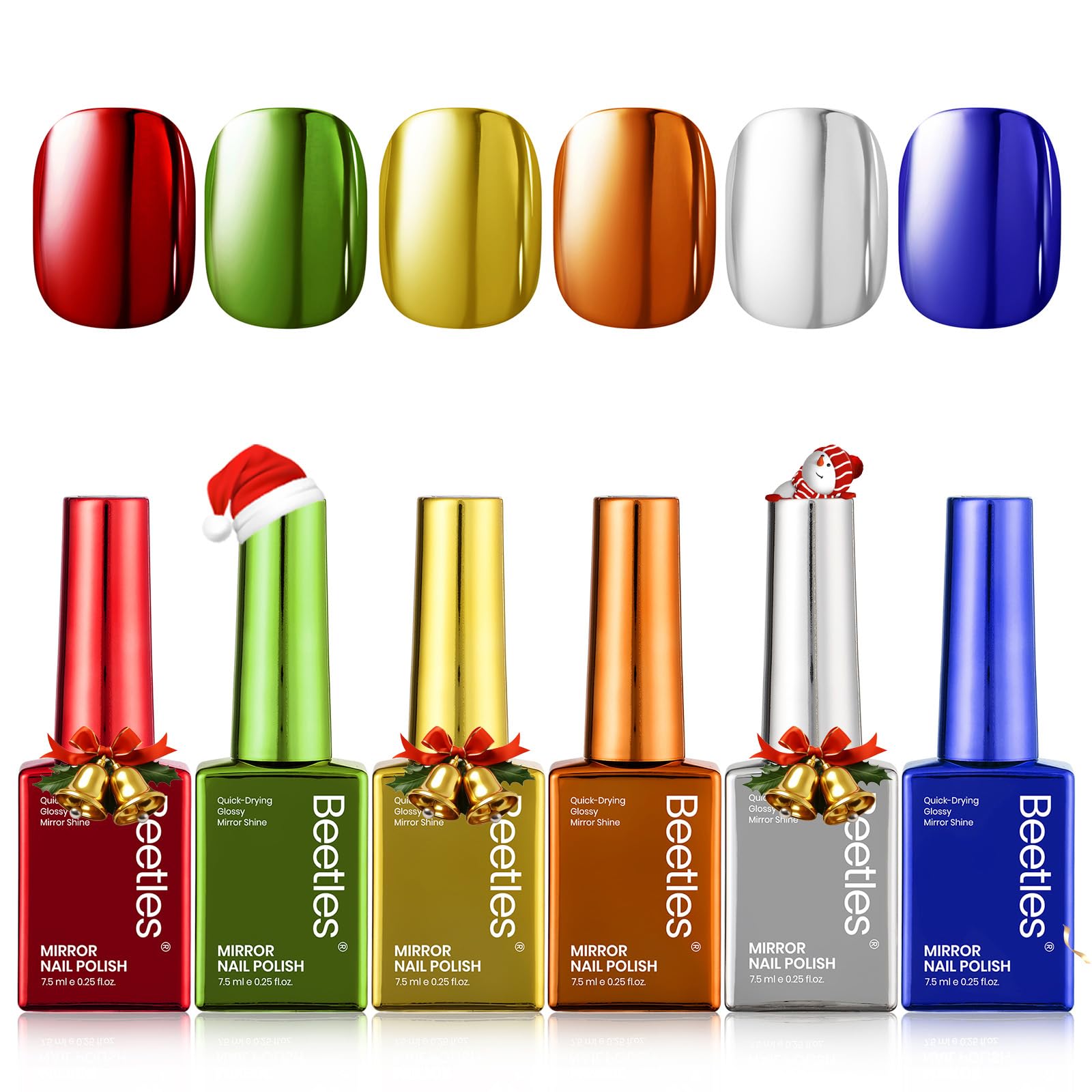 Beetles Gel Polish Jingle Jewels chrome swatch with mirror shine for bold nails