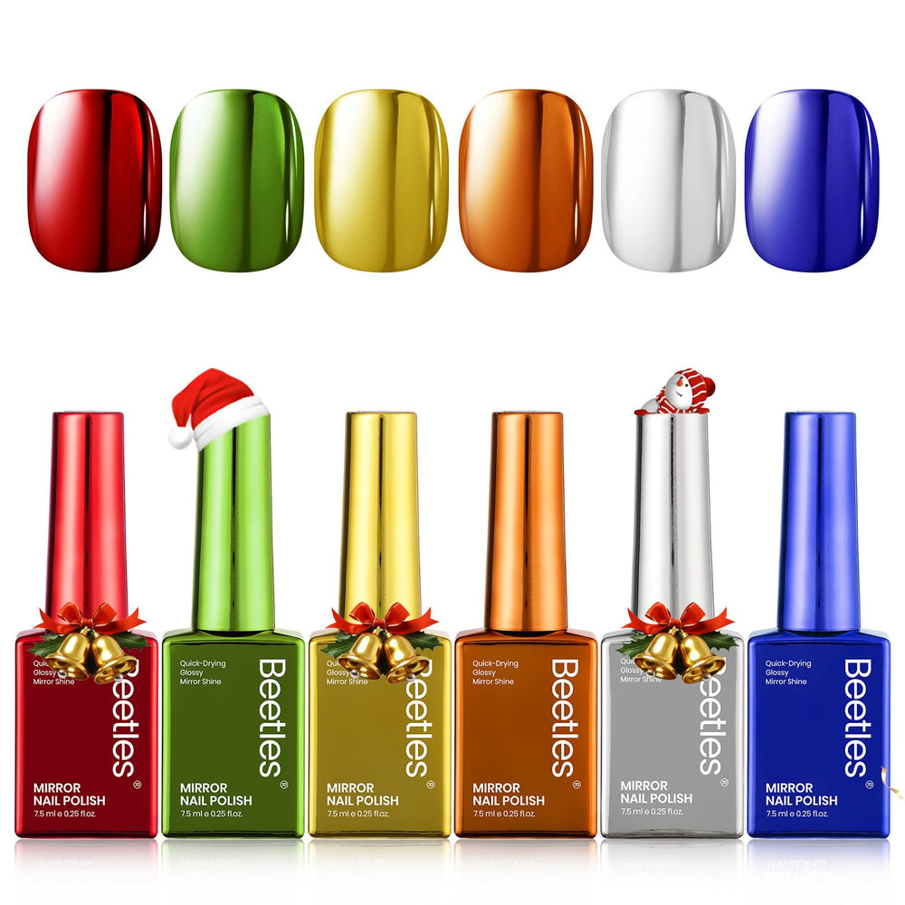 Beetles Gel Polish Jingle Jewels chrome swatch with mirror shine for bold nails