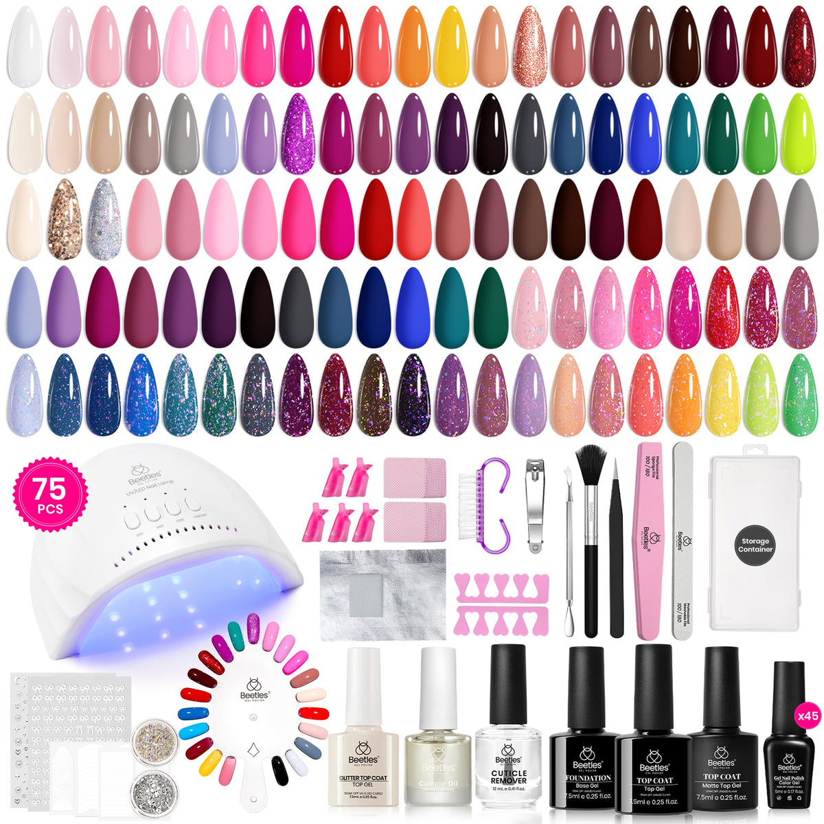 Beetles Gel Polish Kit all-in-one set with vibrant colors for at-home manicure