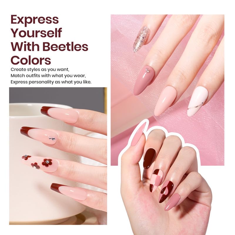 Beetles Gel Polish Kit snow white color for clean, classic manicure.