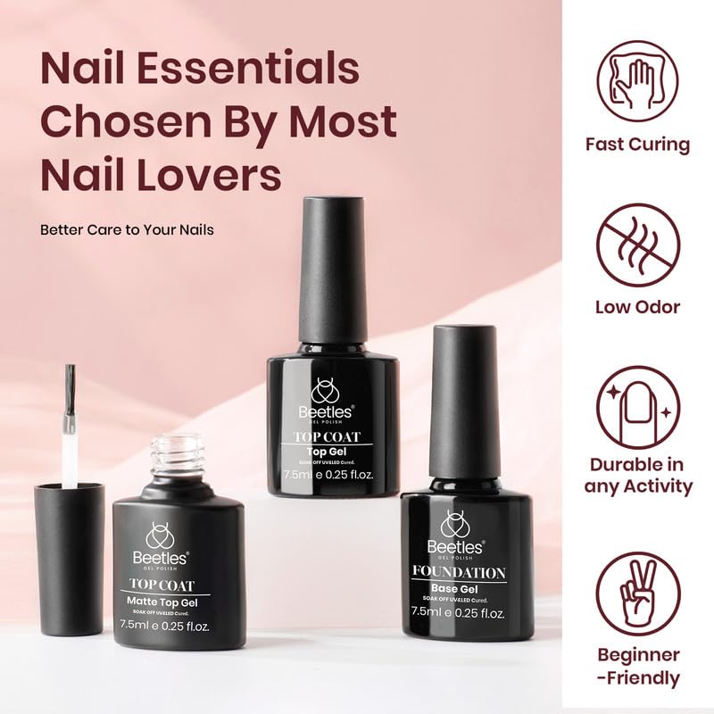 Beetles Gel Polish Kit soft pink color for delicate everyday nails.