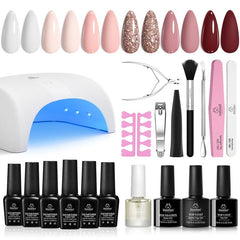 Beetles Gel Polish Kit UV lamp used for even at-home curing.