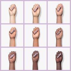 Beetles Gel Polish Lilac Purple finished manicure showcases glossy, salon-like shine