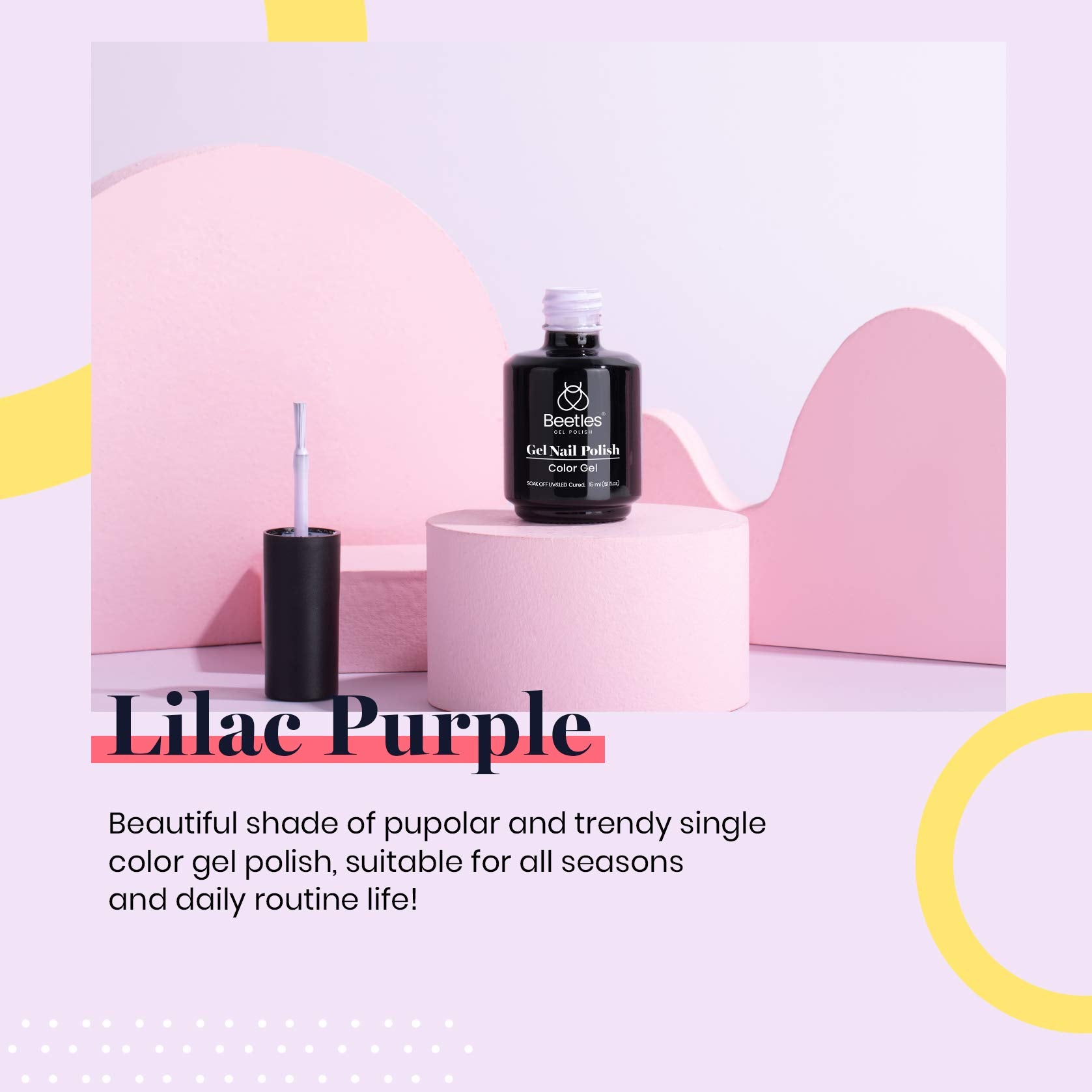 Beetles Gel Polish Lilac Purple nail swatch demonstrates smooth application and true shade