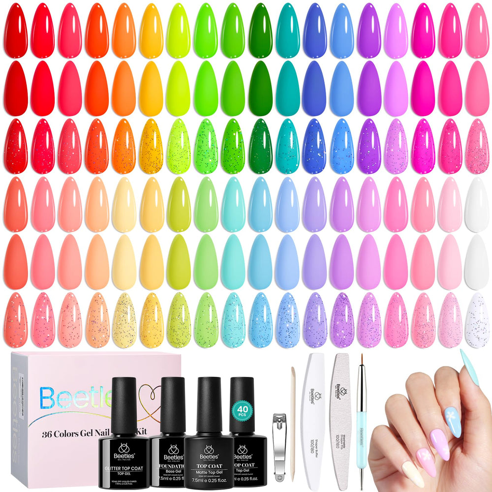 Beetles Gel Polish nail-art swatch wheel inspires endless design ideas.