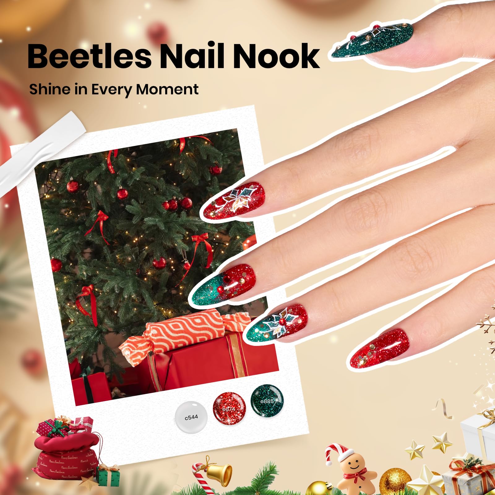 Beetles Gel Polish Nail Art Tools image showing dotting-liner pen and magnet for precise designs.