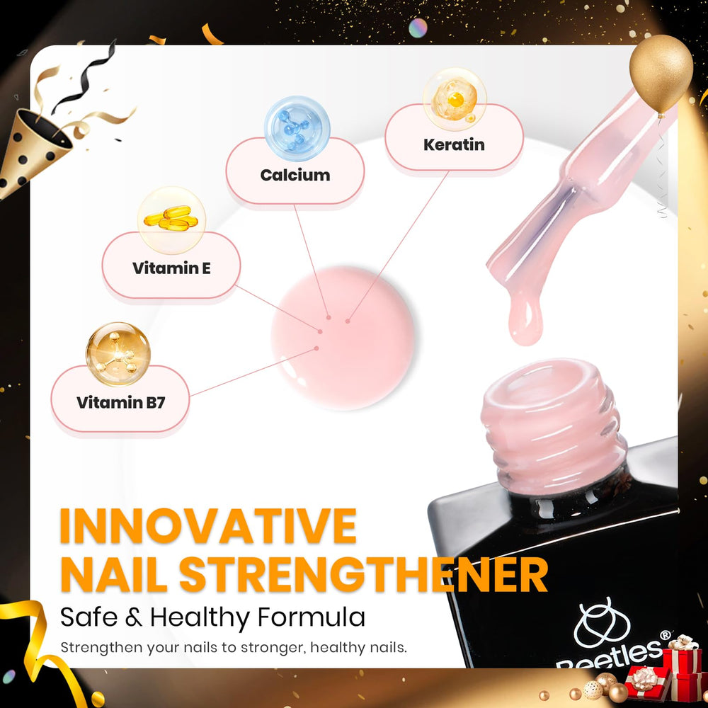 Beetles Gel Polish nail strengthener with hydrolyzed wheat protein supports nails.
