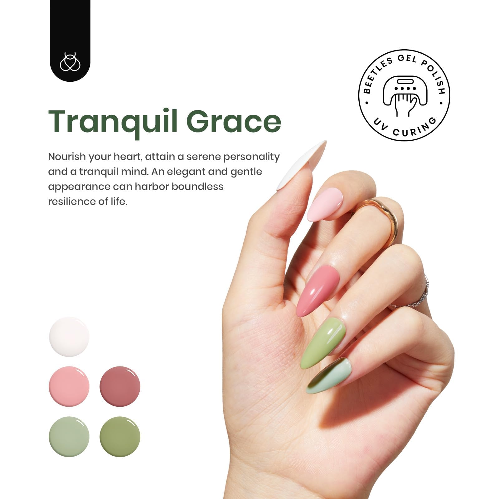 Beetles Gel Polish olive green swatch with chic seasonal appeal