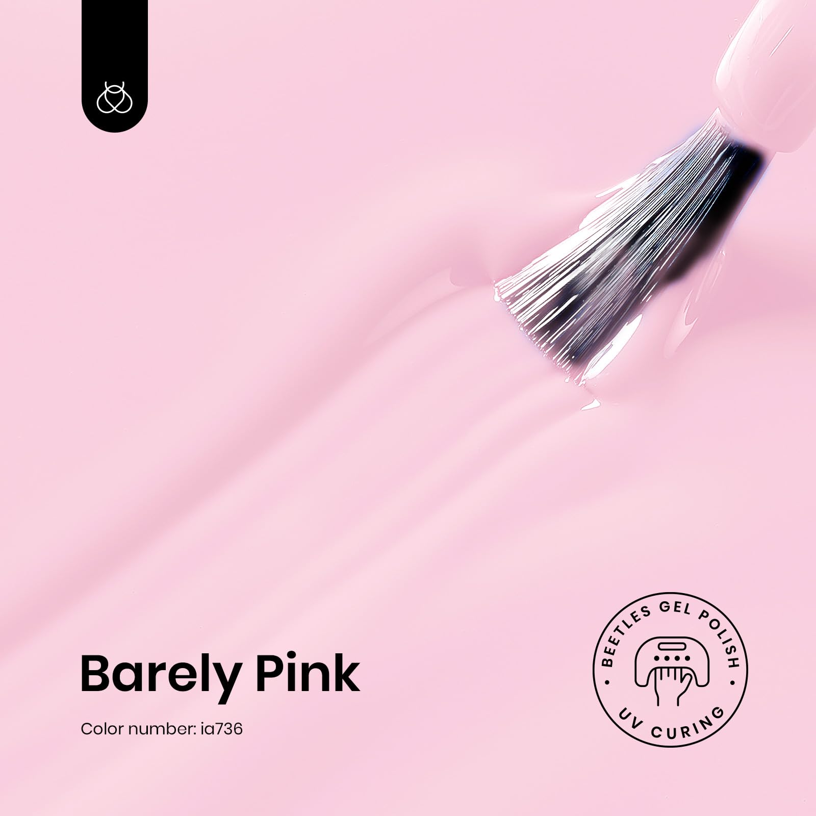 Beetles Gel Polish ia736 pink swatch displays soft pastel shade