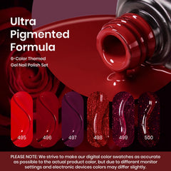 Beetles Gel Polish Red Glitter Shade highlights shimmering style for party-ready nails.