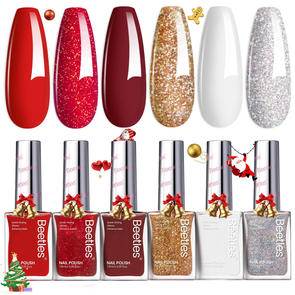 Beetles Gel Polish red nail polish set bottle showing burgundy shades for festive nails