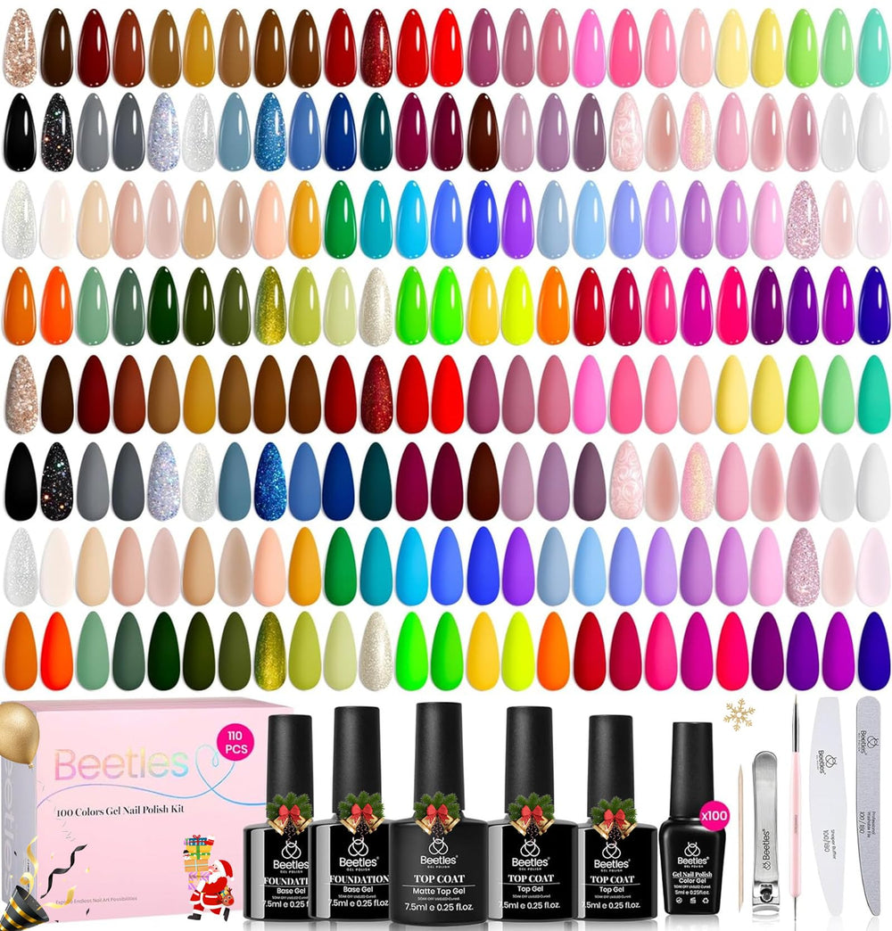 Beetles gel polish set 110 pieces with color range for at-home manicures and customization