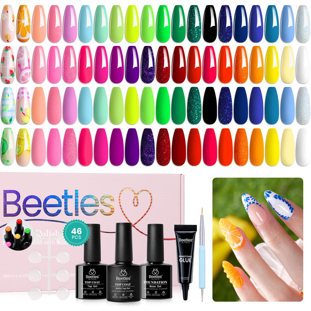 Beetles gel polish set with 36 colors for vibrant rainbow nail looks